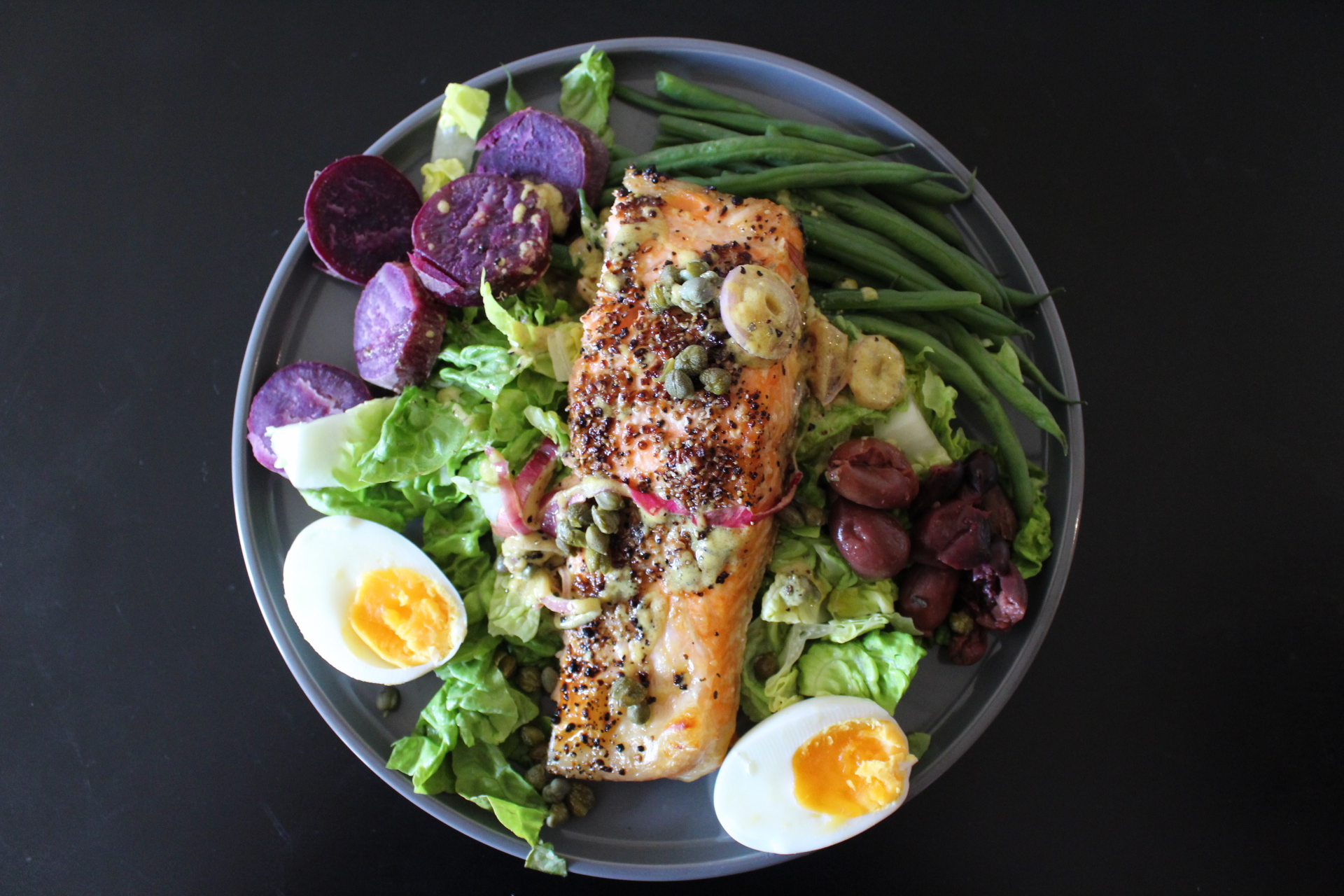 Visualization and Visually Appealing Salmon Nicoise Salad